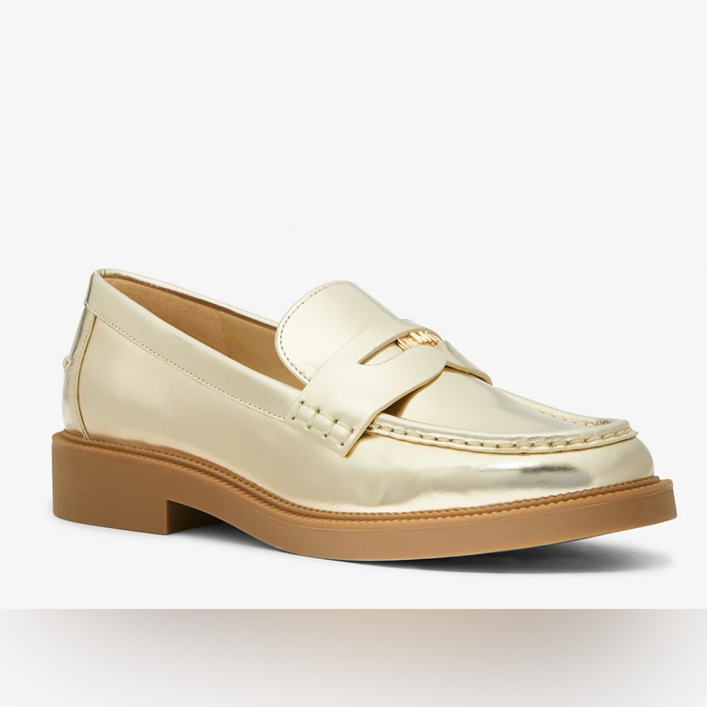 Michael Kors Eden Gold Metallic Leather Loafer